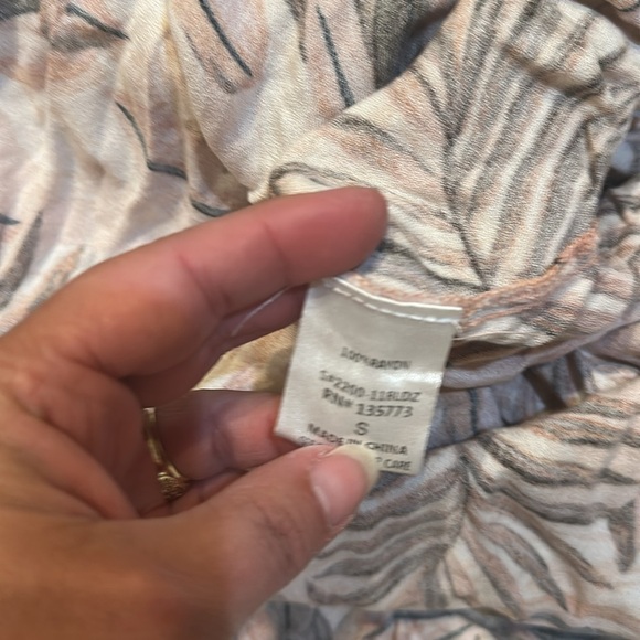 Vici Peach Tropical Floral Palm Print Button Front Maxi Dress S Beach Summer - Picture 8 of 8